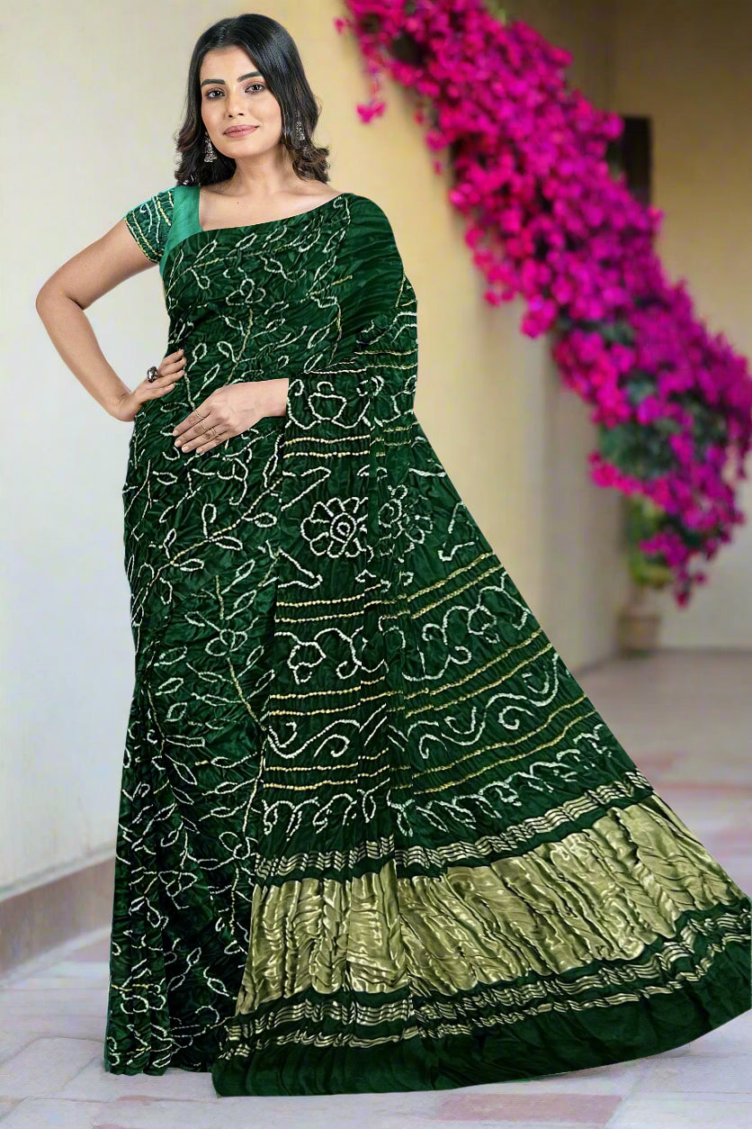 Krishna Tanna Gajji Silk Ambadi Bandhani - Tye & Die Saree