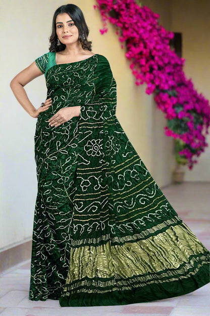 Krishna Tanna Gajji Silk Ambadi Bandhani - Tye & Die Saree