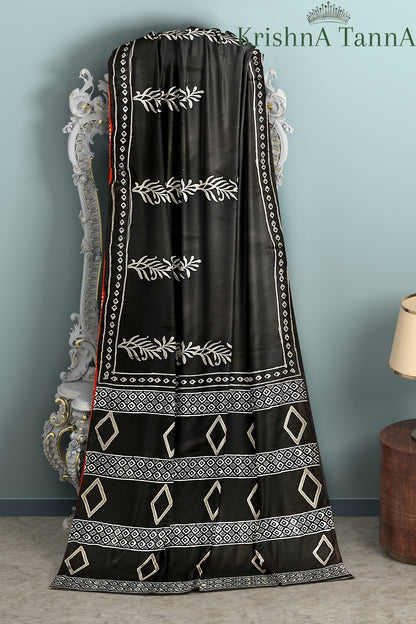 Krishna Tanna Hand Block Print with organic colours cotton Saree