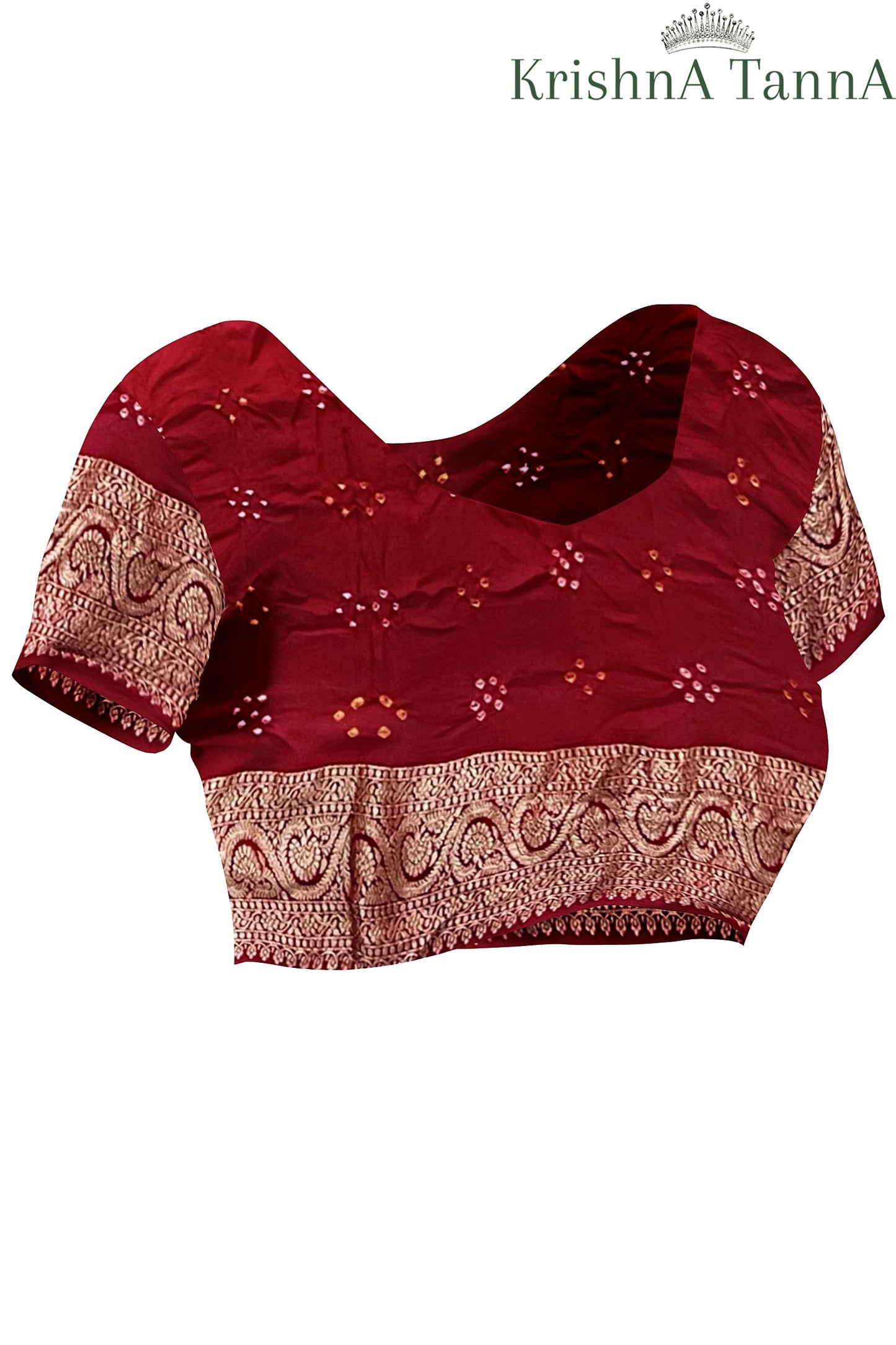 Krishna Tanna Hand Weaved Pure Georgette Nim Zari Jungla Bandhani - Tie & Dye Saree