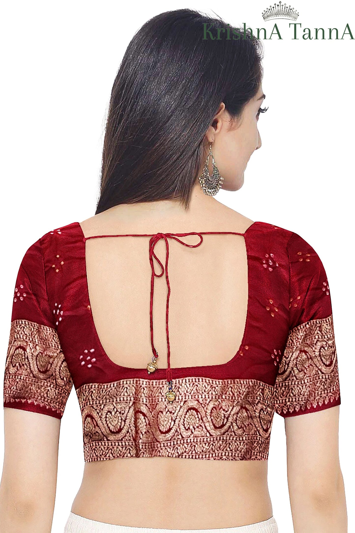Krishna Tanna Hand Weaved Pure Georgette Nim Zari Jungla Bandhani - Tie & Dye Saree