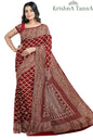 Krishna Tanna Hand Weaved Pure Georgette Nim Zari Jungla Bandhani - Tie & Dye Saree