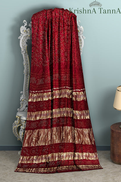 Krishna Tanna Gajji Silk Ambadi Bandhani - Tye & Die Saree