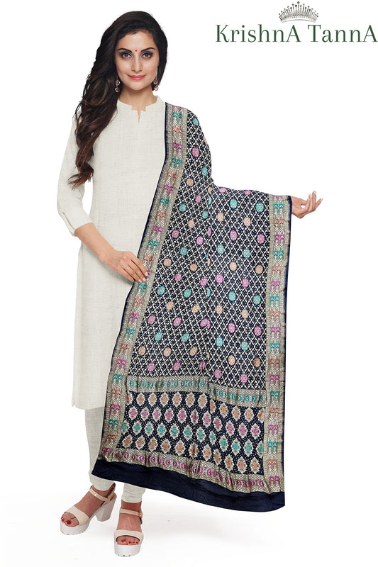 Krishna Tanna Traditonal Hand Weaved Mina Bandhani - Tie & Dye Dupatta