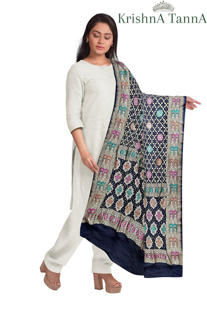 Krishna Tanna Traditonal Hand Weaved Mina Bandhani - Tie & Dye Dupatta