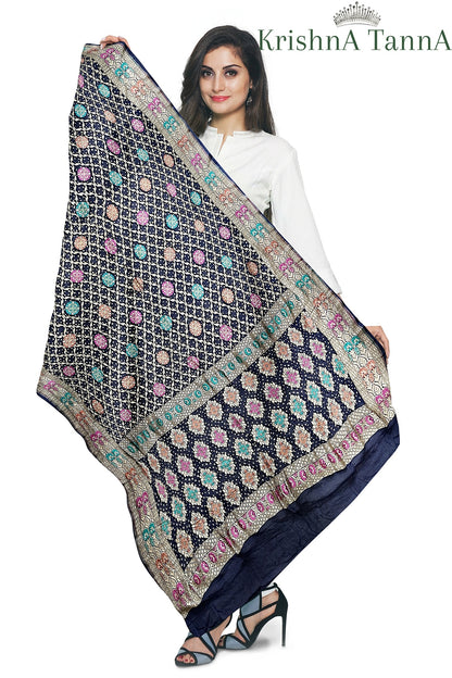 Krishna Tanna Traditonal Hand Weaved Mina Bandhani - Tie & Dye Dupatta