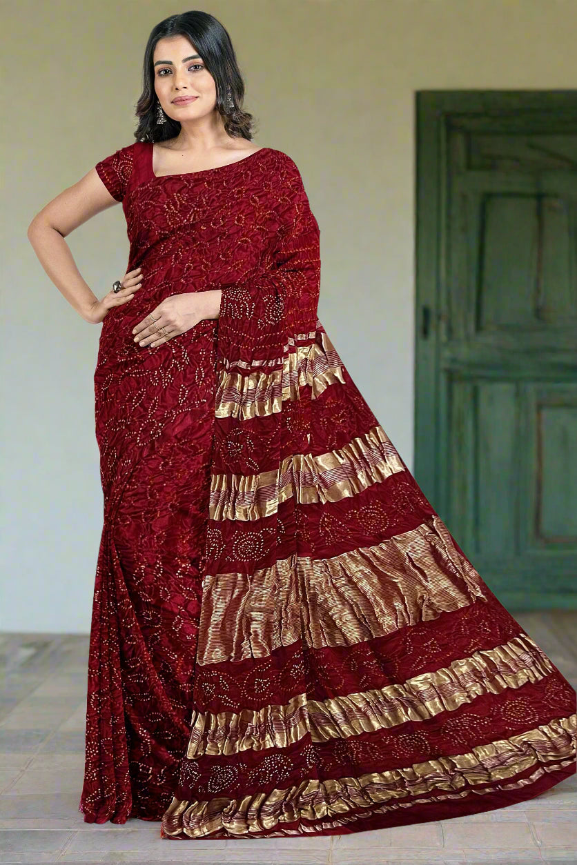 Krishna Tanna Gajji Silk Ambadi Bandhani - Tye & Die Saree