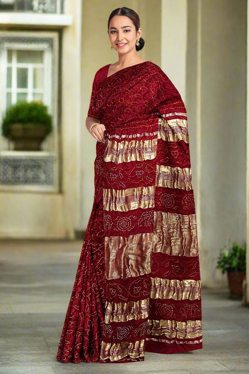 Krishna Tanna Gajji Silk Ambadi Bandhani - Tye & Die Saree