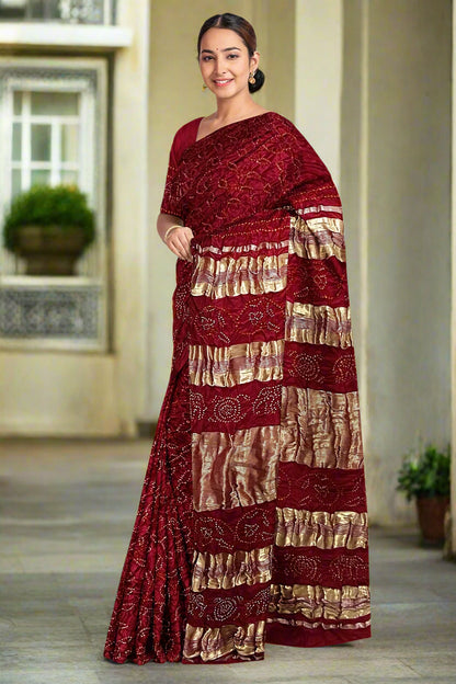 Krishna Tanna Gajji Silk Ambadi Bandhani - Tye & Die Saree