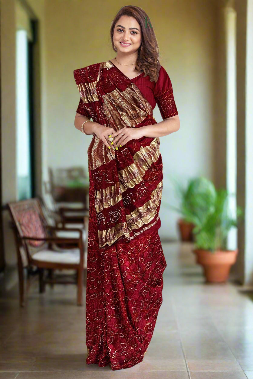 Krishna Tanna Gajji Silk Ambadi Bandhani - Tye & Die Saree